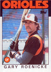 1986 Topps Baseball Cards      494     Gary Roenicke